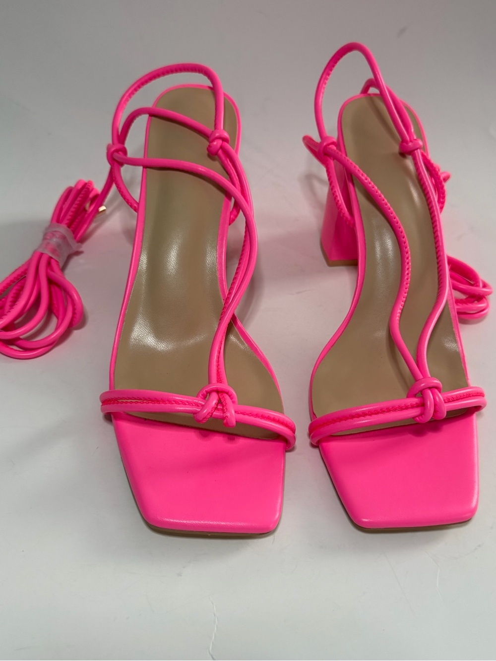 Women’s Strappy Block Heel Sandals in Hot Pink size 10 - Picture 10 of 15